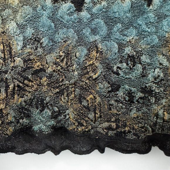 Christopher & Banks 3/4 Sleeve Lettuce Hem Top Womens Medium Artsy Fairy Grunge - Picture 15 of 16